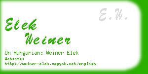 elek weiner business card